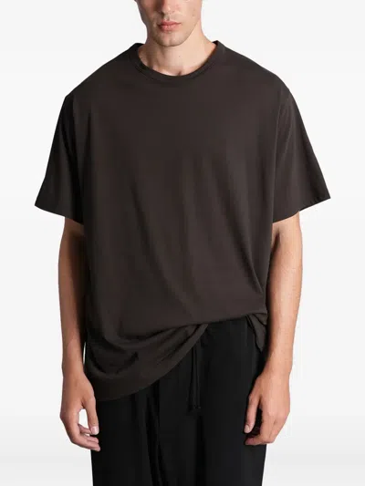 Yohji Yamamoto Round Neck T-shirt In Gray