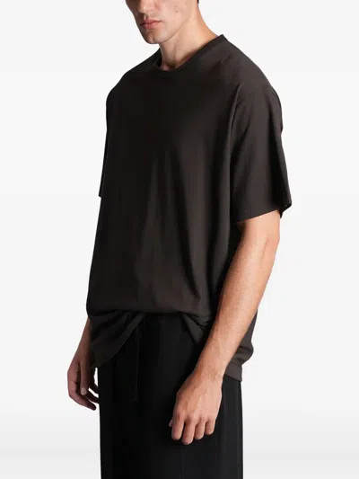 Yohji Yamamoto Round Neck T-shirt In Gray