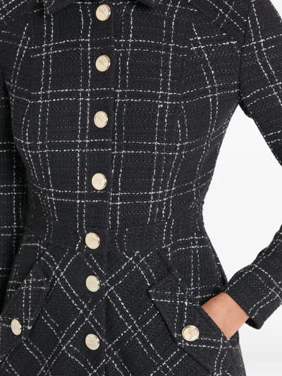 Temperley London Colonel Check-pattern Button Midi Dress In Black
