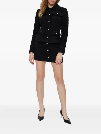 Misbhv Single-breasted Tweed Jacket In Black