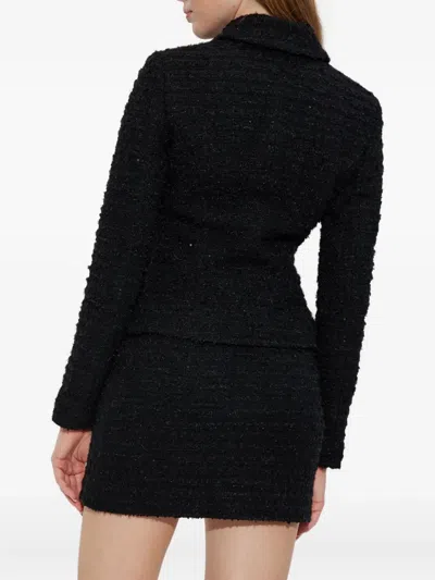 Misbhv Single-breasted Tweed Jacket In Black