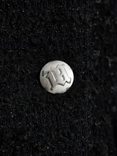 Misbhv Single-breasted Tweed Jacket In Black