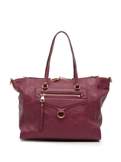 Pre-owned Louis Vuitton 2012 Monogram Empreinte Lumineuse Pm Satchel In Red