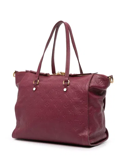 Pre-owned Louis Vuitton 2012 Monogram Empreinte Lumineuse Pm Satchel In Red