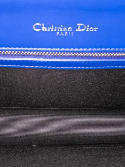 Pre-owned Dior 2016 Medium Lambskin Ama Flap Crossbody Bag In Blue