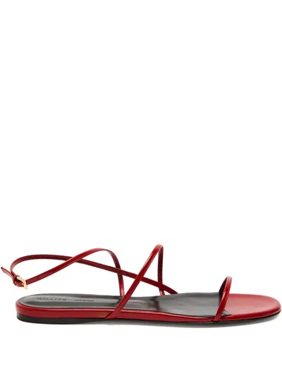 Khaite Strappy Flat Sandal In Red