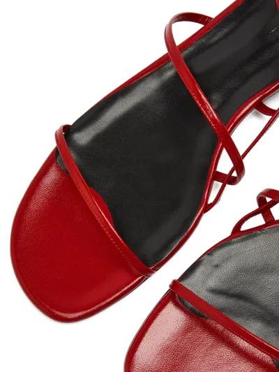 Khaite Strappy Flat Sandal In Red