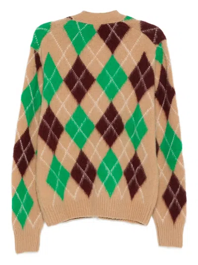 Aspesi Cardigan In Lana Shetland In Neutral