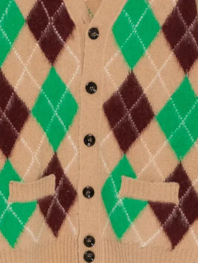 Aspesi Cardigan In Lana Shetland In Neutral