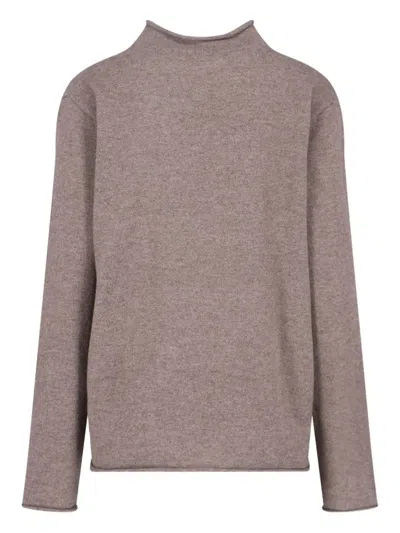 Lisa Yang Button-up Brown Sweater With Fine Knit Texture In Brown