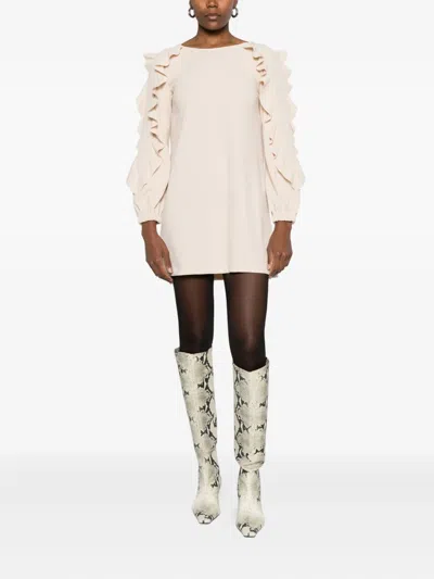 荷叶边迷你连衣裙