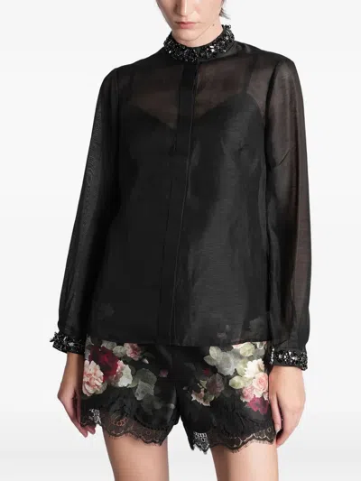Zimmermann Embellished Collar Blouse In Black