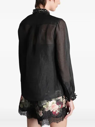 Zimmermann Embellished Collar Blouse In Black