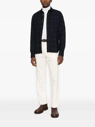 Kiton Checked Buttoned Shirt In Blue