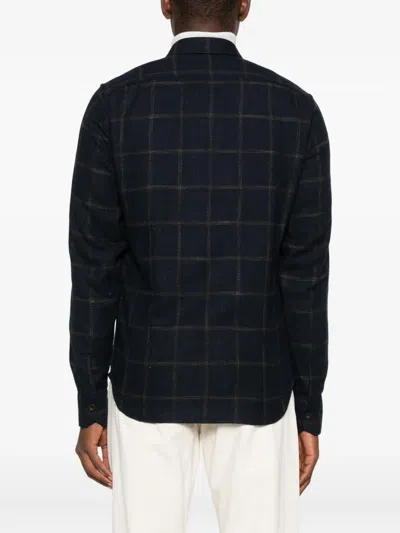 Kiton Checked Buttoned Shirt In Blue