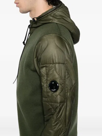 C.p. Company Panelled Hooded Jacket In Green