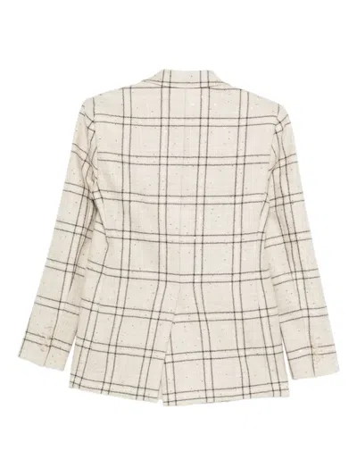 Manuel Ritz Check-print Blazer In Neutral