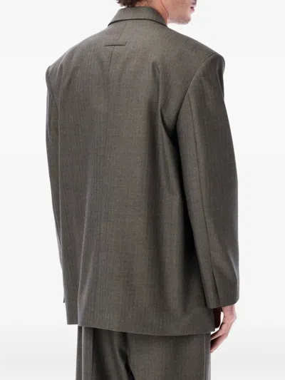 Fear Of God Grey Single-breasted Wool Blazer In Brown