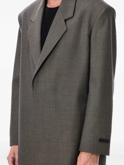 Fear Of God Grey Single-breasted Wool Blazer In Brown