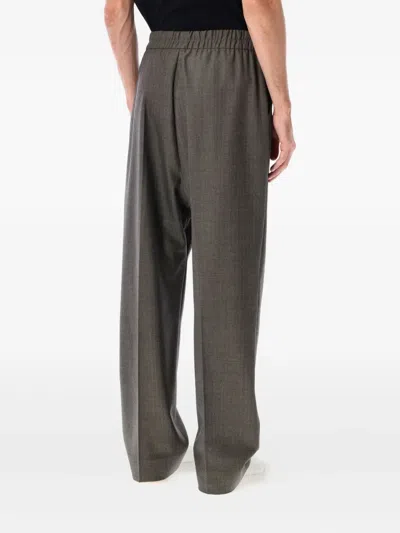 Fear Of God Heather Chevron Wool Drawstring Pants In Gray