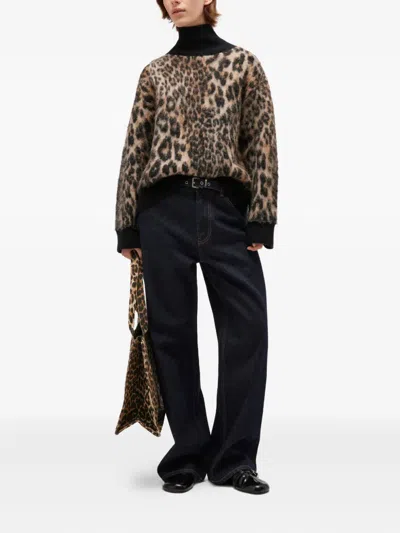 Ganni High Collar Sweater In Black