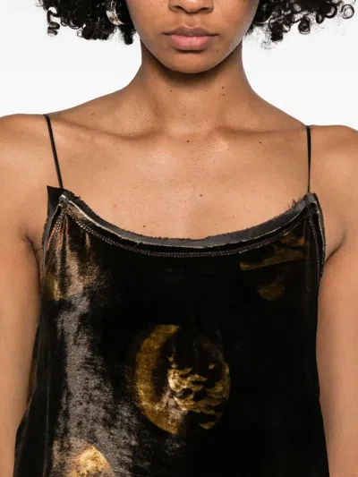 Uma Wang Abstract-pattern Midi Dress In Brown