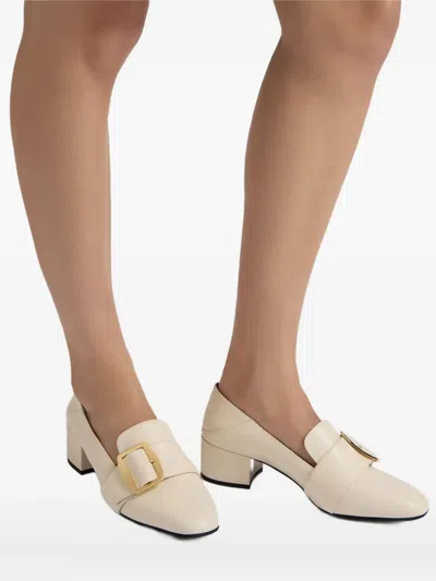 Bally 40mm Boucle Leather Pump In Neutral