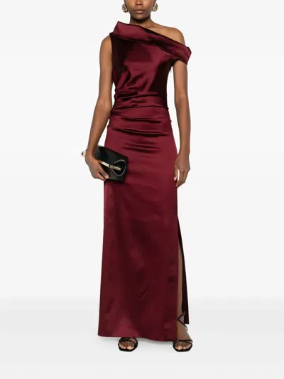 Max Mara Satin Dress In Red