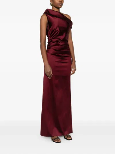 Max Mara Satin Dress In Red