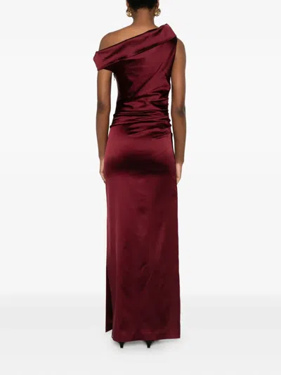 Max Mara Satin Dress In Red