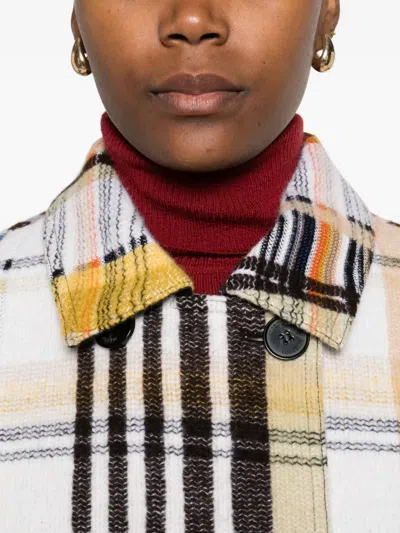 Missoni Double-breasted Caban With Check Pattern In Yellow