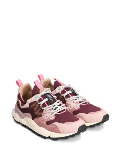 Flower Mountain Layered Rosa Sneakers With Textured Sole In Multi