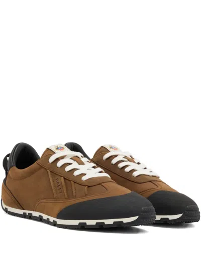 Bally Quarry Leather Sneakers In Brown