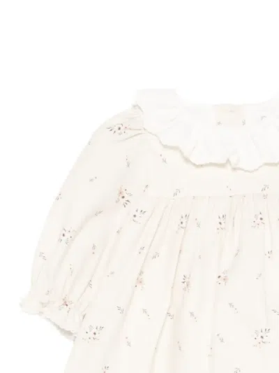 Patachou Frilled Floral Dress In White