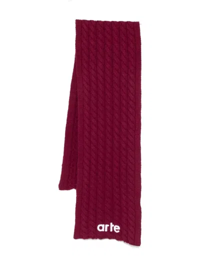 Arte Antwerp Cable-knit Scarf In Burgundy
