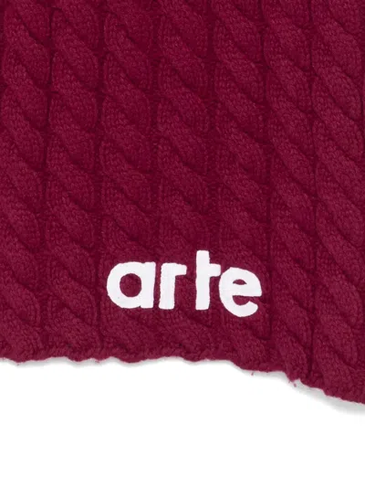 Arte Antwerp Cable-knit Scarf In Burgundy