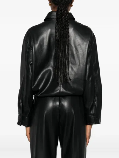 Suncoo Button-up Bomber Jacket In Black