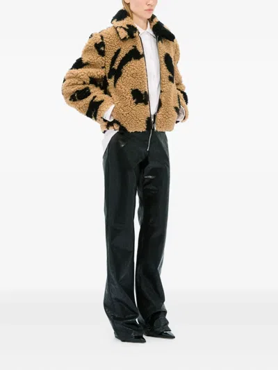 Msgm Follow The Rabbit Jacket In Brown
