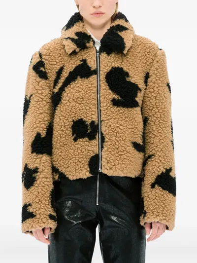 Msgm Follow The Rabbit Jacket In Brown