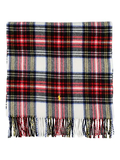 Polo Ralph Lauren Multicolor Tartan Scarf With Decorative Fringes In Multi