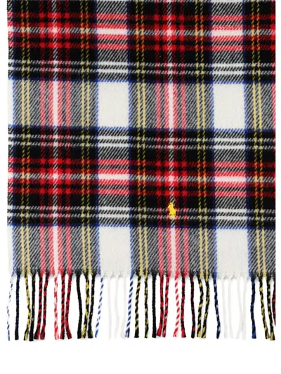 Polo Ralph Lauren Multicolor Tartan Scarf With Decorative Fringes In Multi