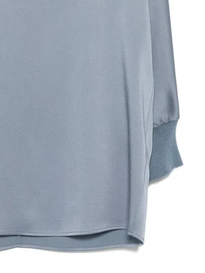 Le Tricot Perugia V-neck Blouse In Blue