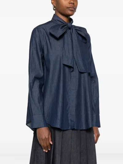 Manuel Ritz Chambray Cotton Shirt In Blue