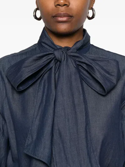 Manuel Ritz Chambray Cotton Shirt In Blue