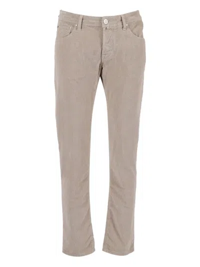 Jacob Cohen Five Pocket Corduroy Trousers In Neutral