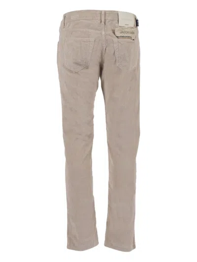 Jacob Cohen Five Pocket Corduroy Trousers In Neutral