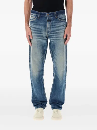 Fear Of God Vintage Wash Straight Jeans In Blue
