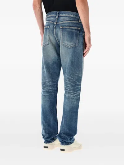 Fear Of God Vintage Wash Straight Jeans In Blue