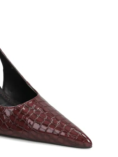 Werner Pointed Crocodile-effect Pumps In Red