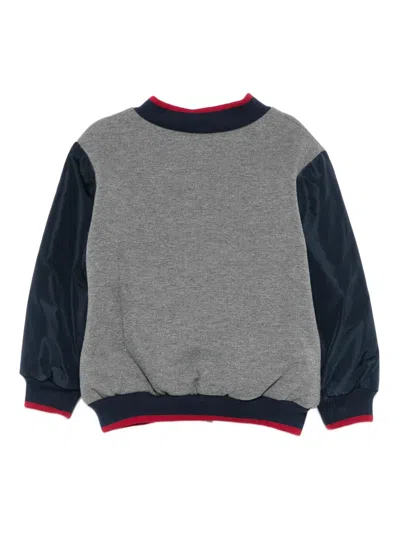 Patachou Contrast-panel Bomber Jacket In Gray